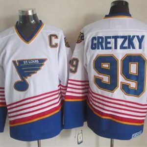 Stunning Blues #99 Wayne Gretzky White CCM Throwback Stitched NHL Jersey for ultimate hockey enthusiasts