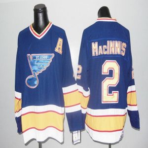 Gorgeous Blues CCM Throwback #2 Macinnis Blue Stitched NHL Jersey perfect for game days