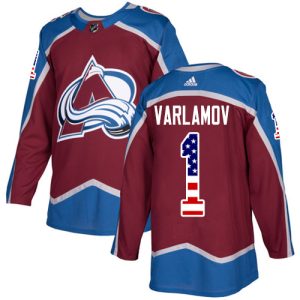 Chic Adidas Avalanche #1 Semyon Varlamov Burgundy Home Authentic USA Flag Stitched Youth NHL Jersey for top   notch game   day wear