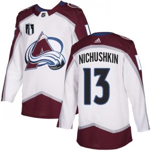 Chic Adidas Avalanche #13 Valeri Nichushkin White Youth 2022 Stanley Cup Final Patch Road Authentic Stitched NHL Jersey for true hockey enthusiasts