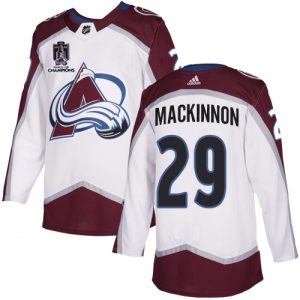Chic Adidas Avalanche #29 Nathan MacKinnon White 2022 Stanley Cup Champions Road Authentic Stitched NHL Jersey for an exciting hockey game