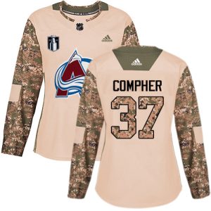 Chic Adidas Avalanche #37 J.T. Compher Camo Women's 2022 Stanley Cup Final Patch Authentic Veterans Day Stitched NHL Jersey for a memorable sports moment