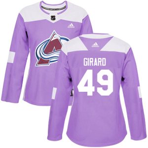 Chic Adidas Avalanche #49 Samuel Girard Purple Women's Authentic Fights Cancer Stitched NHL Jersey to support your favorite players