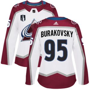 Chic Adidas Avalanche #95 Andre Burakovsky White Women's 2022 Stanley Cup Final Patch Road Authentic Stitched NHL Jersey for an exciting hockey game