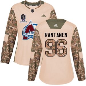 Chic Adidas Avalanche #96 Mikko Rantanen Camo Authentic Women's 2022 Stanley Cup Champions Veterans Day Stitched NHL Jersey for an exciting hockey game