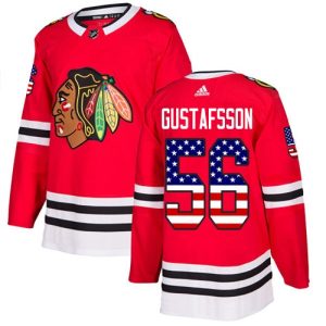 Chic Adidas Blackhawks #56 Erik Gustafsson Red Home Authentic USA Flag Stitched Youth NHL Jersey to support your favorite players