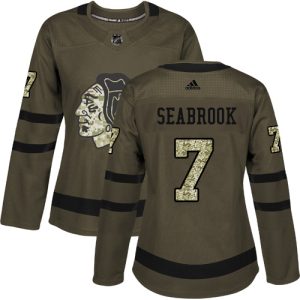 Chic Adidas Blackhawks #7 Brent Seabrook Green Salute to Service Women's Stitched NHL Jersey to show your team love