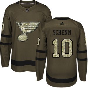 Chic Adidas Blues #10 Brayden Schenn Green Salute to Service Stitched Youth NHL Jersey for an exciting hockey game