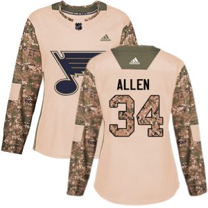 Chic Adidas Blues #34 Jake Allen Camo Authentic 2017 Veterans Day Women's Stitched NHL Jersey to show your team love