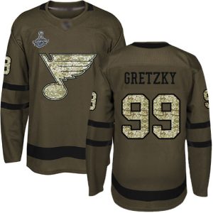 Chic Adidas Blues #99 Wayne Gretzky Green Salute to Service Stanley Cup Champions Stitched Youth NHL Jersey for die   hard Blackhawks fans