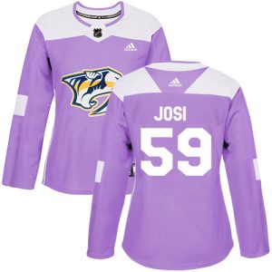 Chic Adidas Predators #59 Roman Josi Purple Authentic Fights Cancer Women's Stitched NHL Jersey for a valuable hockey collectible