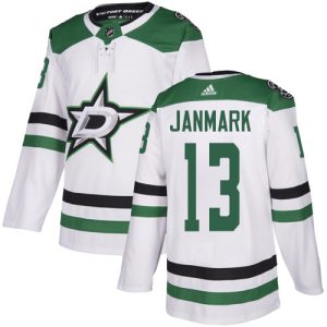 Chic Adidas Stars #13 Mattias Janmark White Road Authentic Stitched NHL Jersey to show your team love