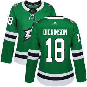 Chic Adidas Stars #18 Jason Dickinson Green Home Authentic Women's Stitched NHL Jersey to support your favorite players