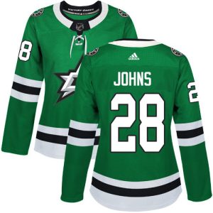 Chic Adidas Stars #28 Stephen Johns Green Home Authentic Women's Stitched NHL Jersey for top   notch game   day wear