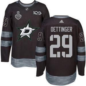 Chic Adidas Stars #29 Jake Oettinger Black 1917 2017 100th Anniversary 2020 Stanley Cup Final Stitched NHL Jersey for a valuable hockey collectible