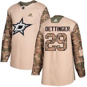 Chic Adidas Stars #29 Jake Oettinger Camo Authentic 2017 Veterans Day Stitched NHL Jersey to show your team love