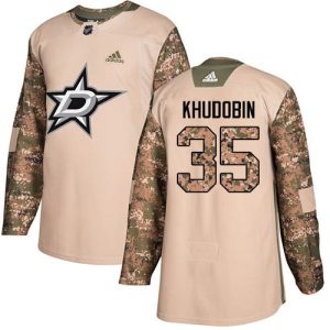 Chic Adidas Stars #35 Anton Khudobin Camo Authentic 2017 Veterans Day Stitched NHL Jersey to add to your hockey memorabilia collection