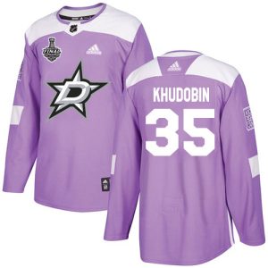 Chic Adidas Stars #35 Anton Khudobin Purple Authentic Fights Cancer 2020 Stanley Cup Final Stitched NHL Jersey for top   notch game   day wear