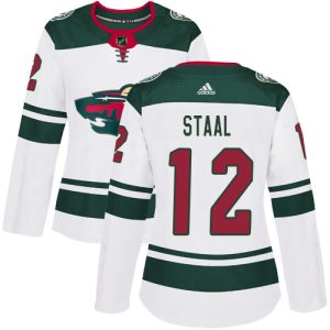 Chic Adidas Wild #12 Eric Staal White Road Authentic Women's Stitched NHL Jersey for top   notch game   day wear