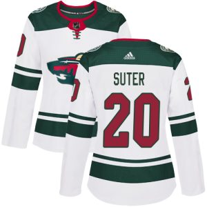 Chic Adidas Wild #20 Ryan Suter White Road Authentic Women's Stitched NHL Jersey for die   hard Blackhawks fans