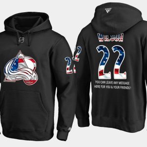 Chic Avalanche #22 Colin Wilson NHL Banner Wave Usa Flag Black Hoodie for a valuable hockey collectible