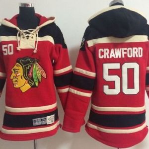 Chic Blackhawks #50 Corey Crawford Red Sawyer Hooded Sweatshirt Stitched Youth NHL Jersey to add to your hockey memorabilia collection