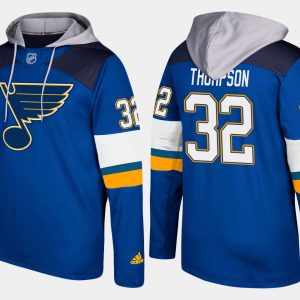 Chic Blues #32 Tage Thompson Blue Name And Number Hoodie for a memorable sports moment