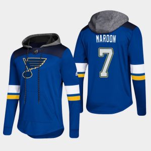 Chic Blues #7 Patrick Maroon Blue 2018 Pullover Platinum Hoodie to support your favorite players