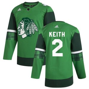Chic Chicago Blackhawks #2 Duncan Keith Men's Adidas 2020 St. Patrick's Day Stitched NHL Jersey Green.jpg.jpg for die   hard Blackhawks fans