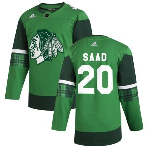 Chic Chicago Blackhawks #20 Brandon Saad Men's Adidas 2020 St. Patrick's Day Stitched NHL Jersey Green.jpg.jpg to show your team love