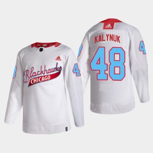 Chic Chicago Blackhawks #48 Wyatt Kalynuk Men's White One Community Night NHL Jersey to support your favorite players