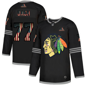 Chic Chicago Blackhawks #77 Kirby Dach Adidas Men's Black USA Flag Limited NHL Jersey for an exciting hockey game
