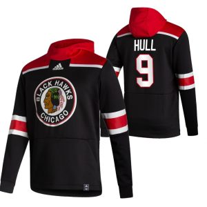Chic Chicago Blackhawks #9 Bobby Hull Adidas Reverse Retro Pullover Hoodie Black for an exciting hockey game