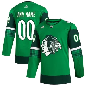Chic Chicago Blackhawks adidas St. Patrick's Day Authentic Custom Jersey   Kelly Green to stand out at the stadium
