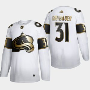Chic Colorado Avalanche #31 Philipp Grubauer Men's Adidas White Golden Edition Limited Stitched NHL Jersey for die   hard Blackhawks fans