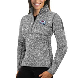 Chic Colorado Avalanche Antigua Women's Fortune 1/2 Zip Pullover Sweater Black to show your team love