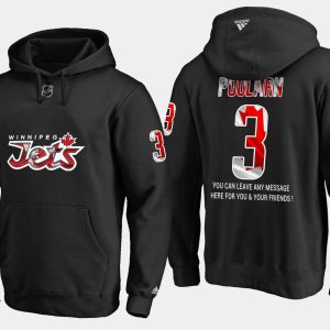Chic Jets #3 Tucker Poolman NHL Banner Wave Usa Flag Black Hoodie for true hockey enthusiasts
