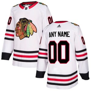 Chic Men's Adidas Blackhawks Personalized Authentic White Road NHL Jersey for a valuable hockey collectible