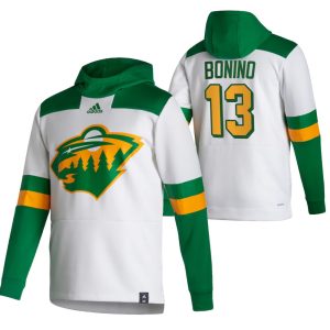 Chic Minnesota Wild #13 Nick Bonino Adidas Reverse Retro Pullover Hoodie White for a memorable sports moment