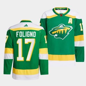 Chic Minnesota Wild #17 Marcus Foligno Men's adidas Reverse Retro 2.0 Authentic Player Jersey   Green to show your team love