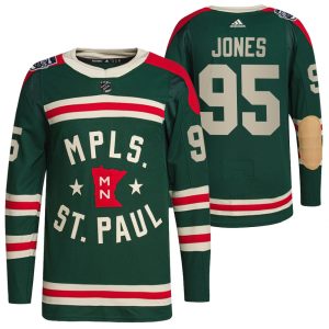 Chic Minnesota Wild #95 Hunter Jones Men's Adidas 2022 Winter Classic Authentic NHL Jersey to stand out at the stadium
