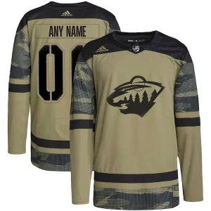 Chic Minnesota Wild adidas Military Appreciation Team Authentic Custom Practice Jersey   Camo to stand out at the stadium