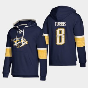Chic Nashville Predators #8 Kyle Turris Navy adidas Lace Up Pullover Hoodie to add to your hockey memorabilia collection