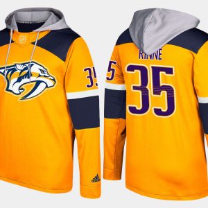 Chic Predators #35 Pekka Rinne Yellow Name And Number Hoodie for true hockey enthusiasts