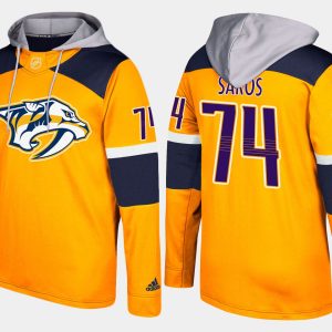 Chic Predators #74 Juuse Saros Yellow Name And Number Hoodie for true hockey enthusiasts