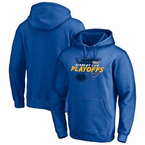 Chic St. Louis Blues 2021 Stanley Cup Playoffs Bound Turnover Pullover Hoodie   Blue to support your favorite players