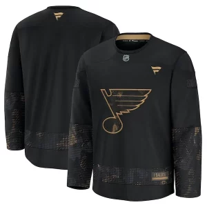 Chic St. Louis Blues 2024 Military Appreciation Practice Jersey   Black to stand out at the stadium