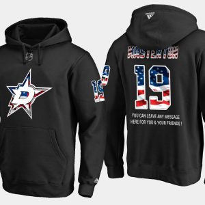 Chic Stars #19 Bill Masterton NHL Banner Wave Usa Flag Black Hoodie for a valuable hockey collectible