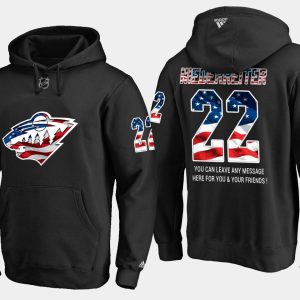 Chic Wild #22 Nino Niederreiter NHL Banner Wave Usa Flag Black Hoodie to show your team love