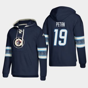 Chic Winnipeg Jets #19 Nic Petan Blue adidas Lace Up Pullover Hoodie for die   hard Blackhawks fans